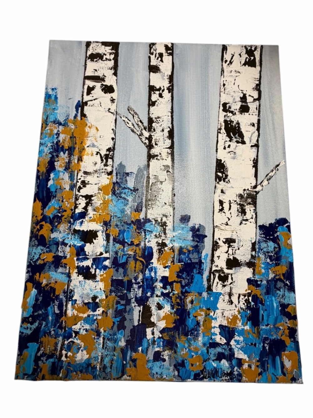 Original Artwork Acrylic on Canvas Birch 12 x 16”